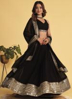 Georgette Black Party Wear Sequins Work Lehenga Choli